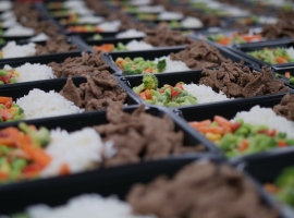 a buffet of food
