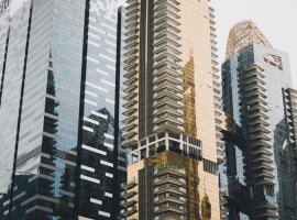 brown glass-panel building