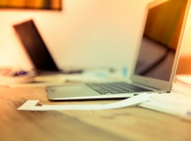 MacBook Air on top of table