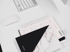 white and black notebook