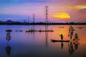 lake, nature, sunset