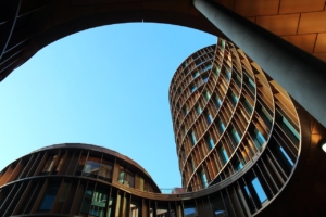 architecture, blue sky, tower, building, red brown, low angle shot, nature, blue, sky, construction, perspective, site, modern, construction art, facade, glass, round, build, house, design, contemporary architecture, modern architecture, construction, construction, construction, construction, construction